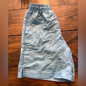 Umbro Boys Light Blue and White Checkered Kids Shorts (M)